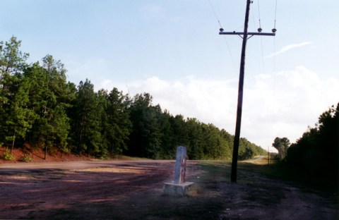 Bonnie And Clyde massacre site-marker. outside Gibsland Louisiana 
