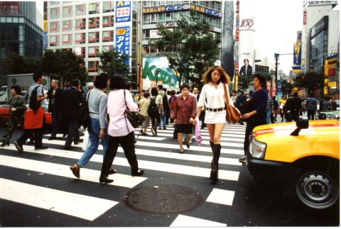 woman. crosswalk shibuya tokyo